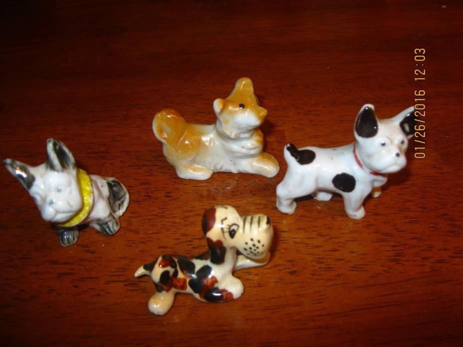 Antique Dog Figurines Lot of 4 - Made in Japan