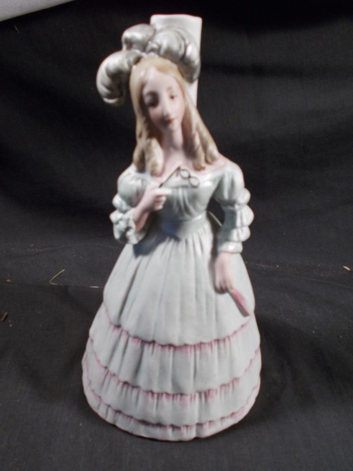 Antique German Porcelain Bisque Painted Princess Figurine Boudoir Lamp Base