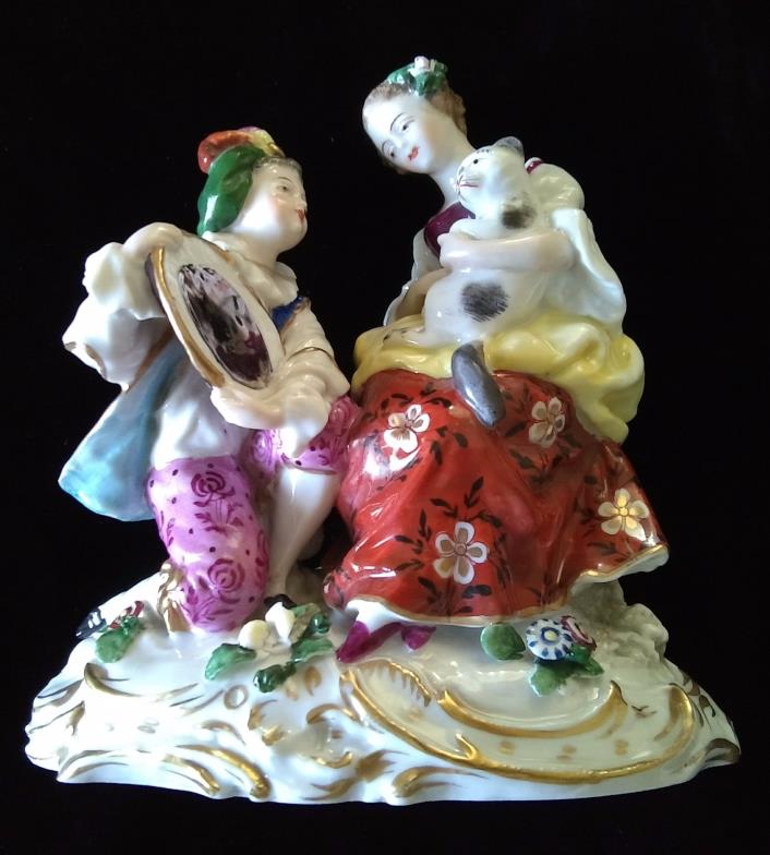 Antique 18th Century Gold Anchor Chelsea Porcelain Figurine