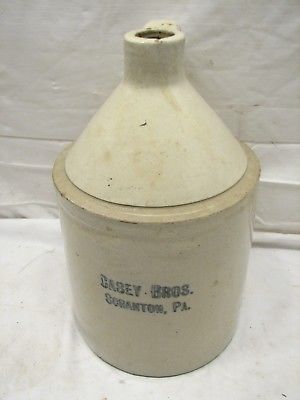 Antique Casey Bros Scranton PA 1 Gal Stoneware Jug Whiskey Crock