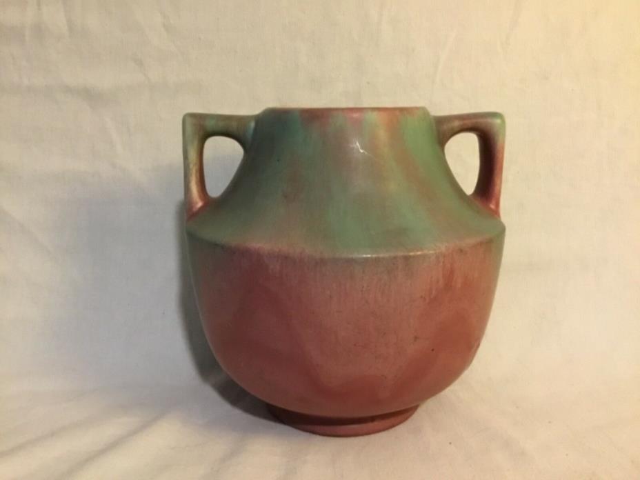 Muncie Pottery Jug 2-A—8”—Green and Pink