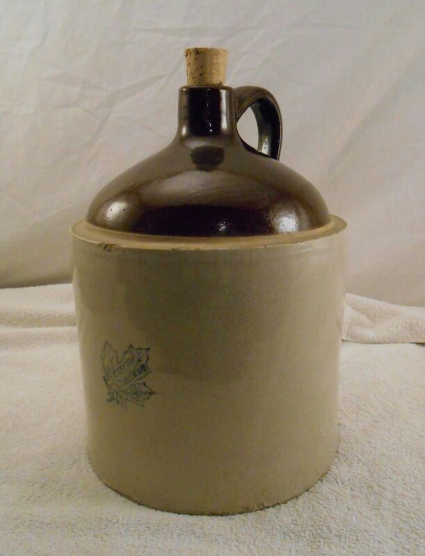 Vintage WESTERN STONEWARE CO. Moonshine Whiskey Jug Brown Top