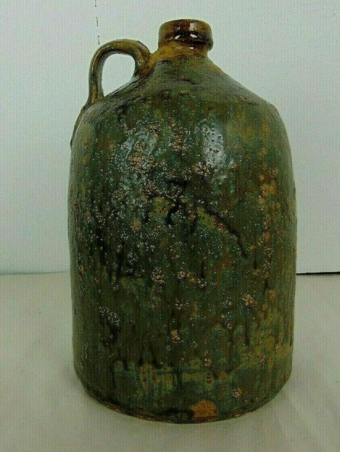 ANTIQUE B.F. LANDRUM Stoneware Pottery JUG EDGEFIELD SOUTH CAROLINA