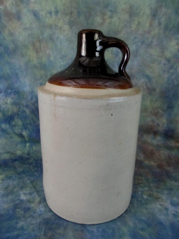 Vintage Stoneware Whiskey Jug Gallon Crock Brown/Tan