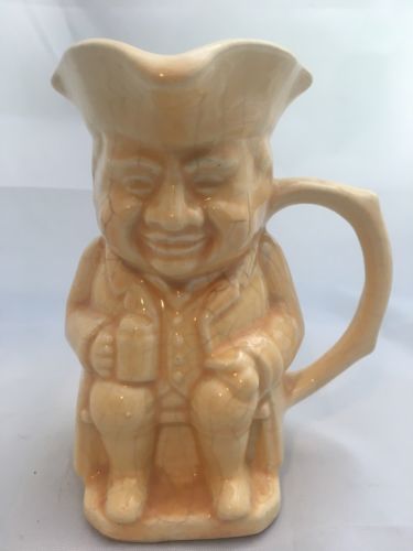 Vintage USA Yellow Ceramic Toby Mug Stein
