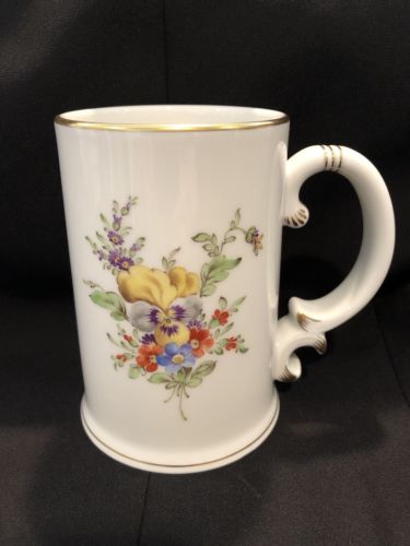 Hochst Pansy Hand-Painted Porcelain Mug Made In Germany New
