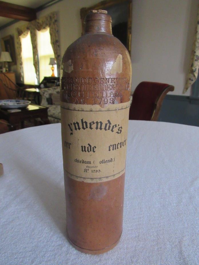 Antique Vintage Stoneware Brewery Bottle Simon Rynbende & Zonen Schiedam 12
