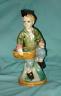 Antique Ceramic Man and Basket Statue Figurine Marked Numbered