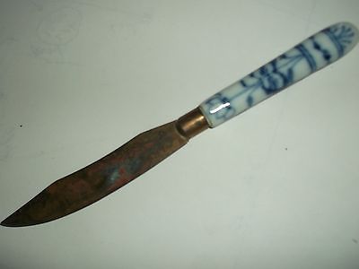 BLUE DELF HANDLE BUTTER KNIFE THE SUN CUTLERIE GERMANY