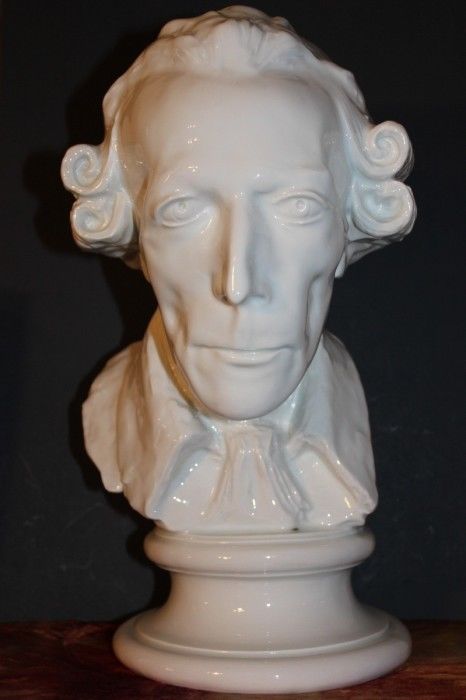 LARGE Rare Meissen White Porcelain Bust Frederick The Great, King of Prussia