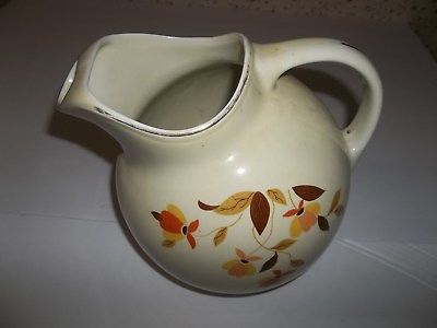 1940'S AUTUMN LEAF BALL-STYLE WATER PITCHER ICE LIP JEWEL TEA BY HALL SUPERIOR