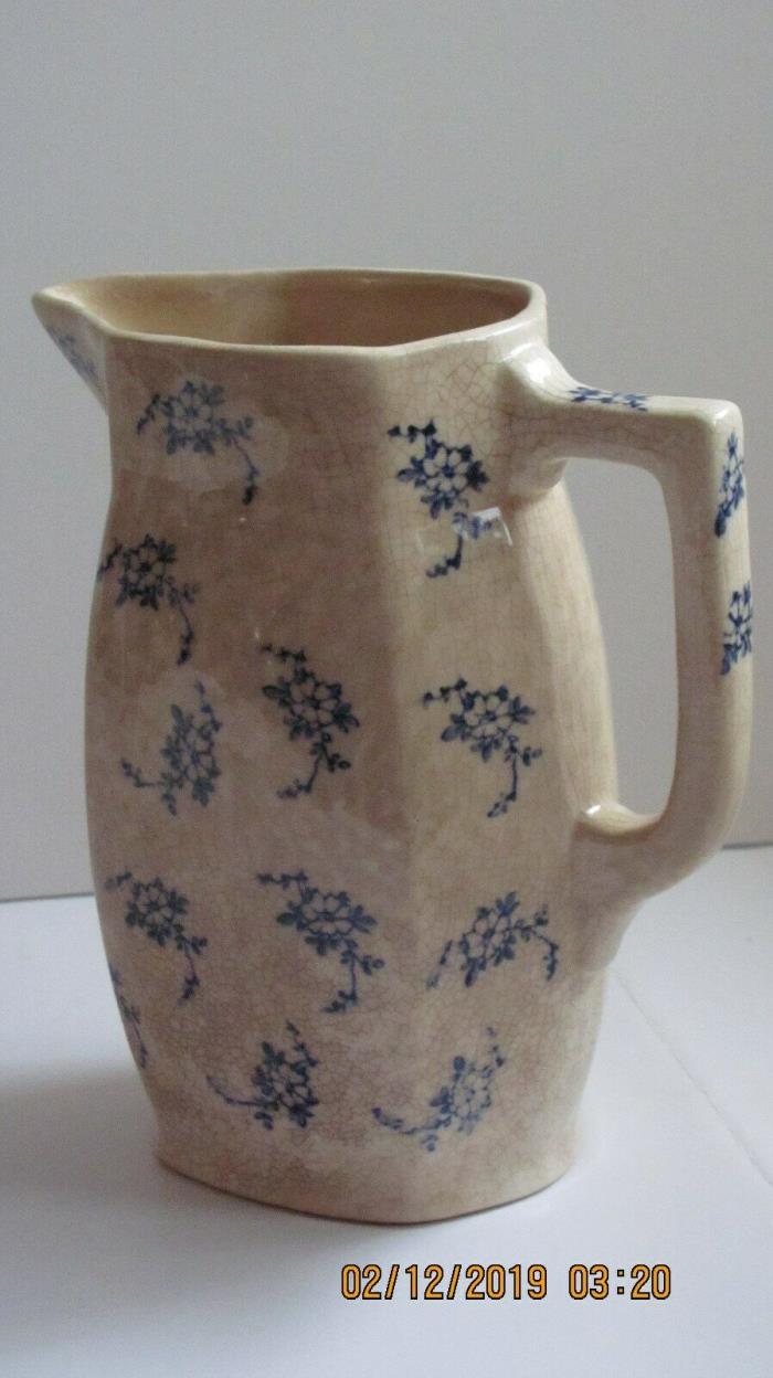 antique ironstone pitcher with blue diaper 7