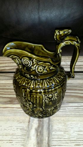Vintage Arthur Wood Pitcher with Embossed Riding Scene