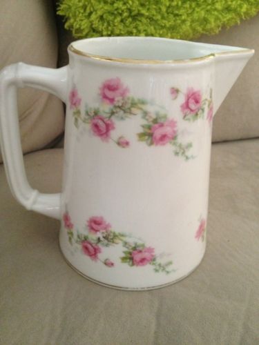LEWIS & CONGER NY ANTIQUE Limoges France Pitcher Rose Pattern LATE 1800's MARTIN