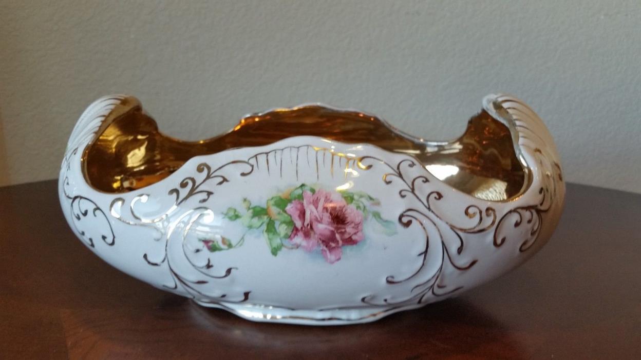 Antique 24K Gold Lined Compote Bowl The Colonial Co. / Marked