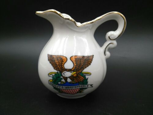 Vtg Mini Ardco Dallas Pitcher W/ Eagle Liberty and Independence Made Japan C2835