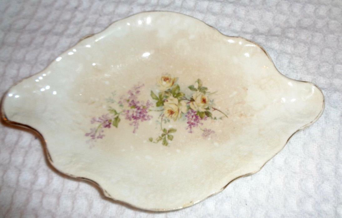 Sevres antique plate with flowers  9X6