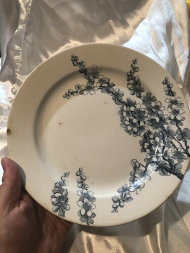 antique victorian George Jones And Sons Plate Peach Blow Pattern 1840 9”D Blue