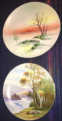 Lot of 2 Meito China Hand Painted Made In Japan Decorative Plates