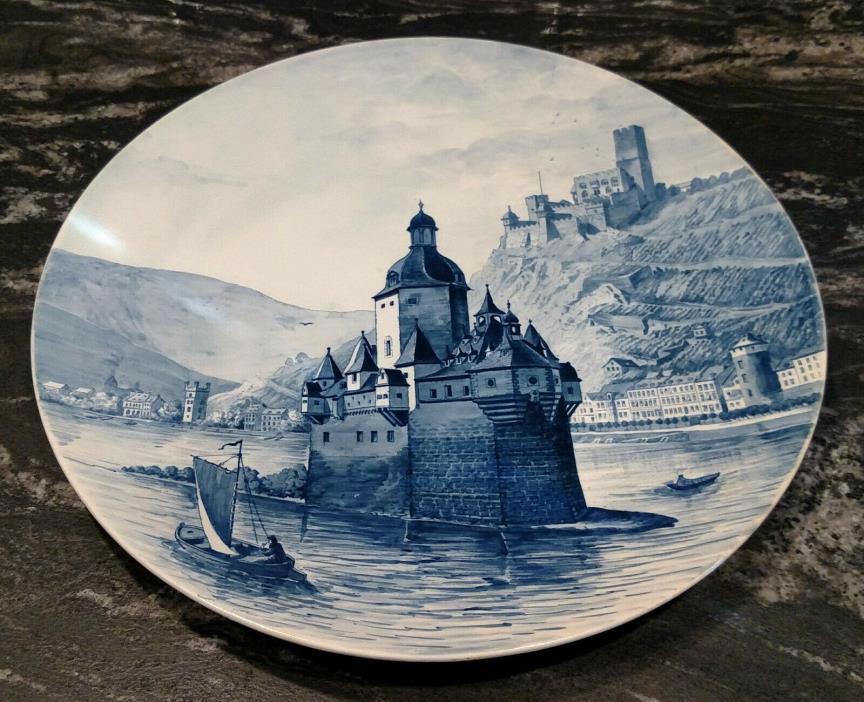 Antique Villeroy & Boch Mettlach Imperial Palace Hanging Plate Plaque Delft