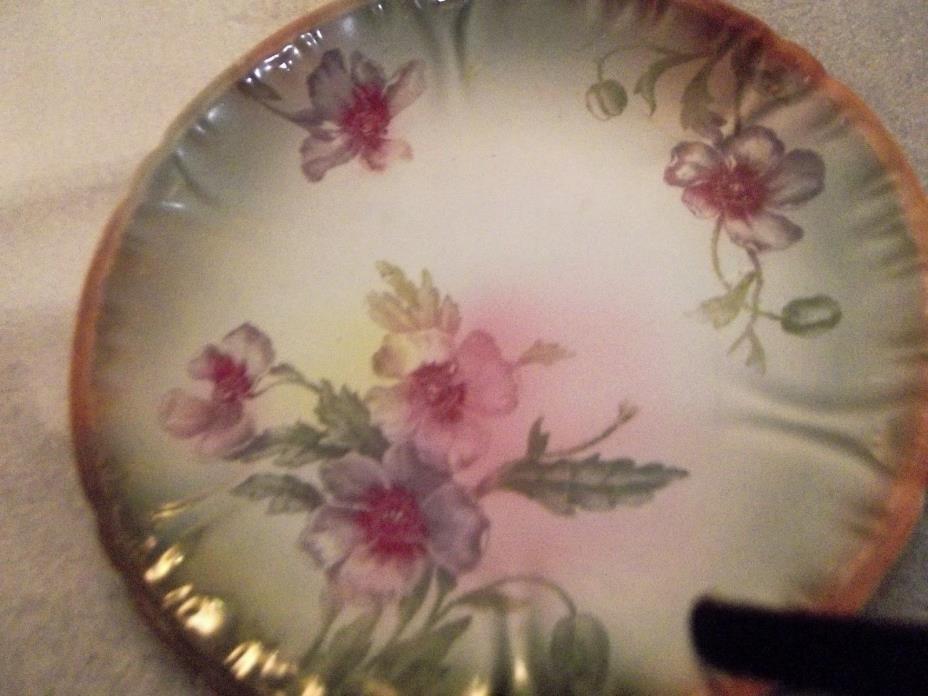 NICE-ANTIQUE-GERMAN-FRANZ-ANT-MEHLEM-ROYAL-BONN Porcelain Floral Plate 7 1/4