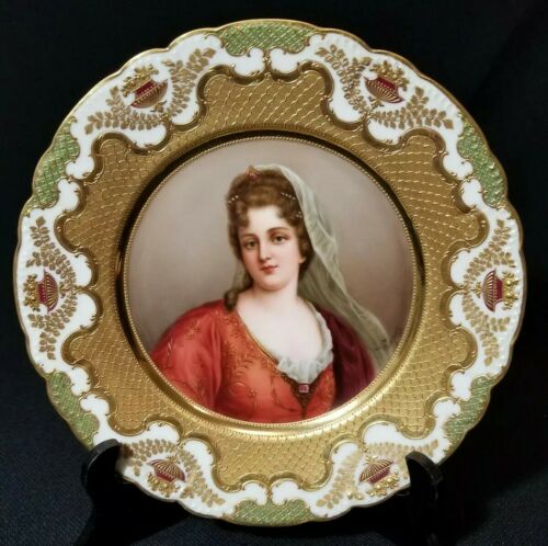 Antique Royal Vienna Porcelain Hand Painted Cabinet Plate Signed Wagner
