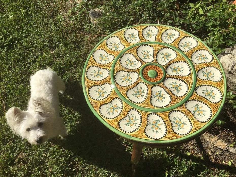 Gorgeous Huge Unsigned Quimper Master Oyster Platter 24 Oysters, op326
