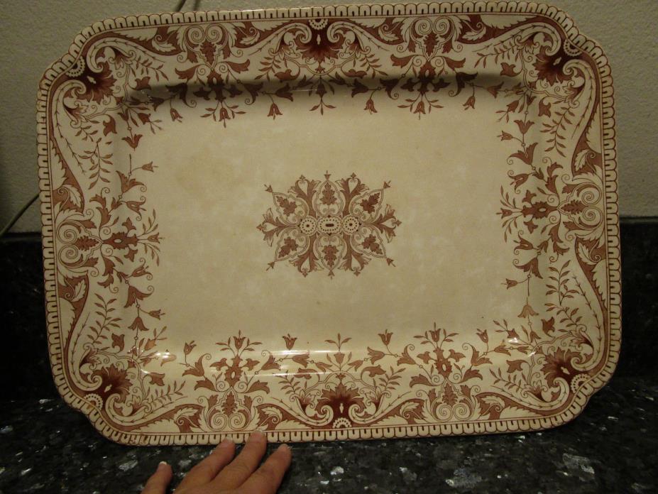 Antique 1885 T.&R. Boote Brown Transferware 