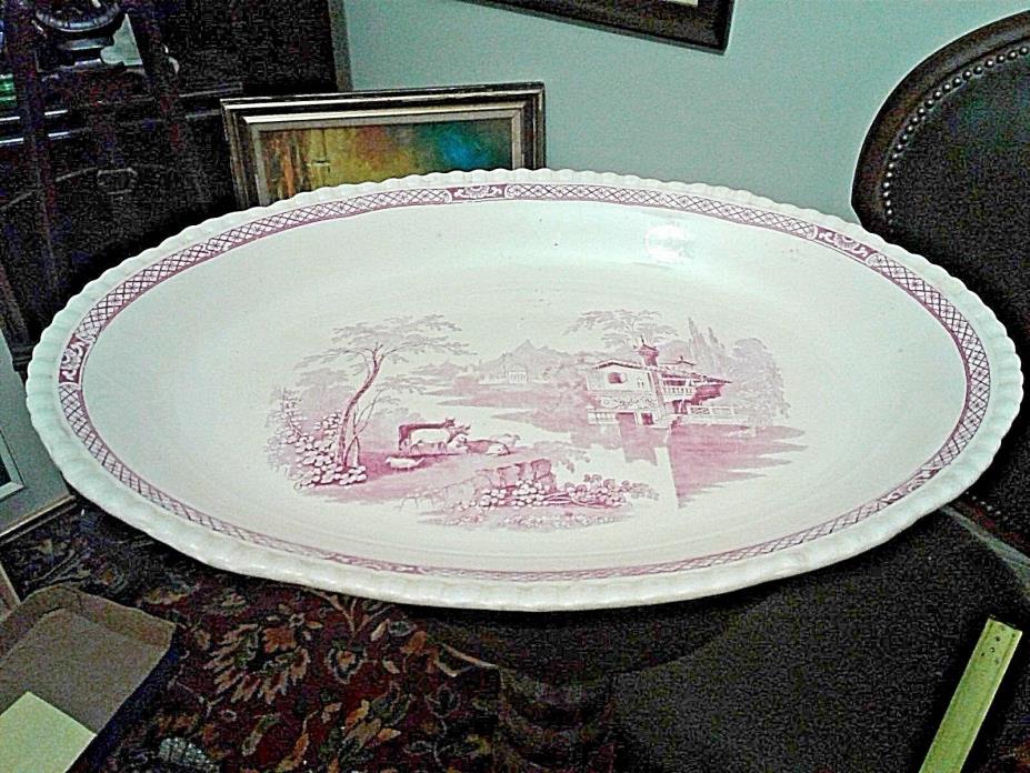 J CUTTS DES PATTERN DESIGNED BY ADAMS AND SON COW PLATTER 1835