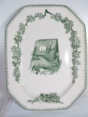 ANTIQUE1883 CLEMENTSON BROS & CO  SPRINGTIME PLATTER SERVER PLATE