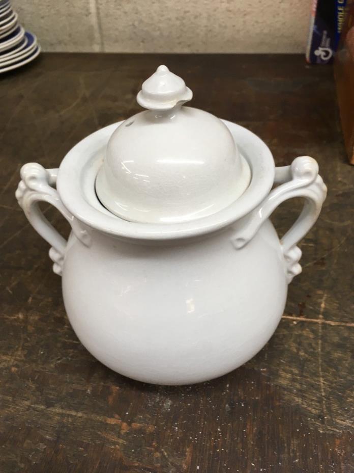 antique glass tea pot with lid no name