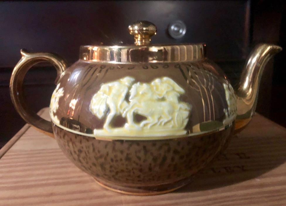 Vintage Gibsons Teapot Porcelain Brown Gold  England