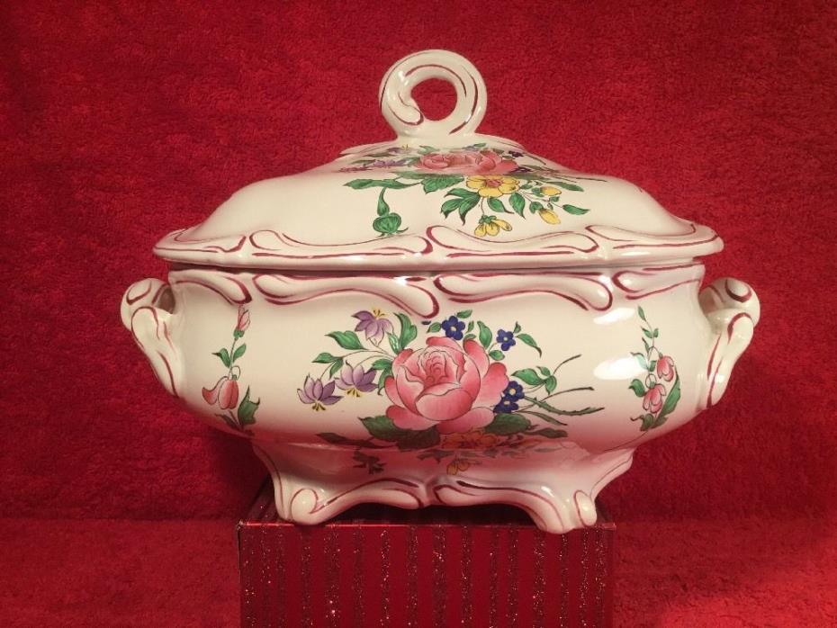 Vintage French Faience Lidded Tureen, ff627  GIFT QUALITY!!
