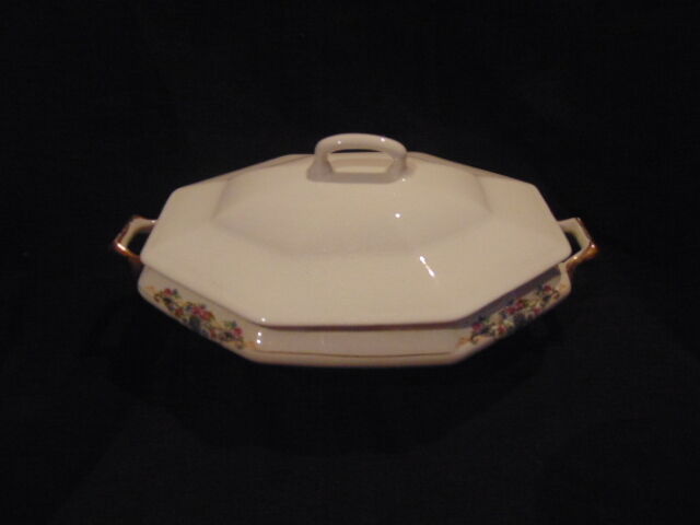 Antique Albright China covered vegetable dish