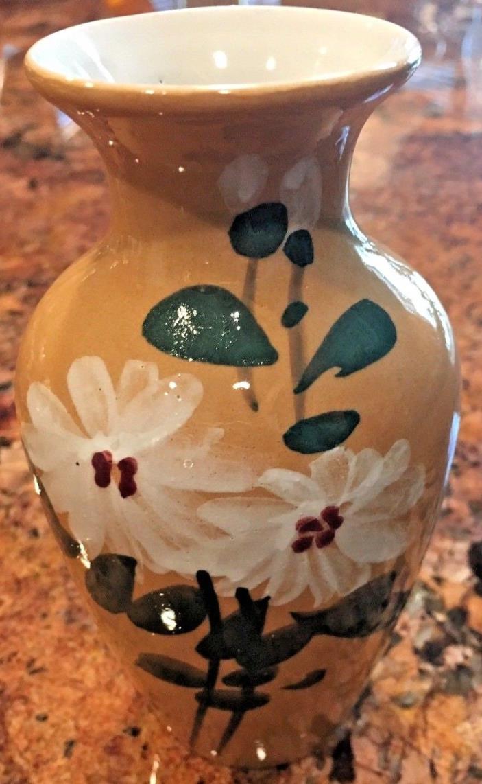 Vintage Hand painted Floral Vase White Flower 6