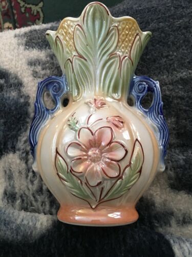 Vintage Ceramic/Porcelain Hand Painted Vase, Made in Brazil