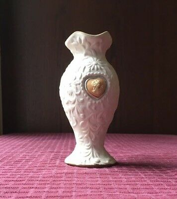Antique Wallace Porcelain Cream Bisque Porcelain Vase with Grecian Cameo