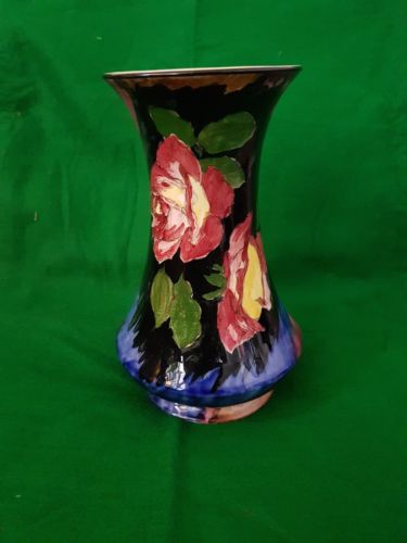 Hollingshead and Kirkham, 1930s hand painted ROSES Vase.