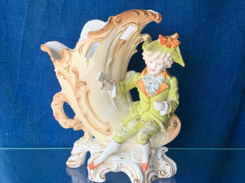 ANTIQUE 1880s Unger Schneider & Co Vase Planter Figurine German Thuringia ??m9