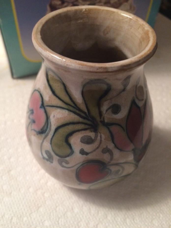 vintage Schiavon Art Pottery floral vase