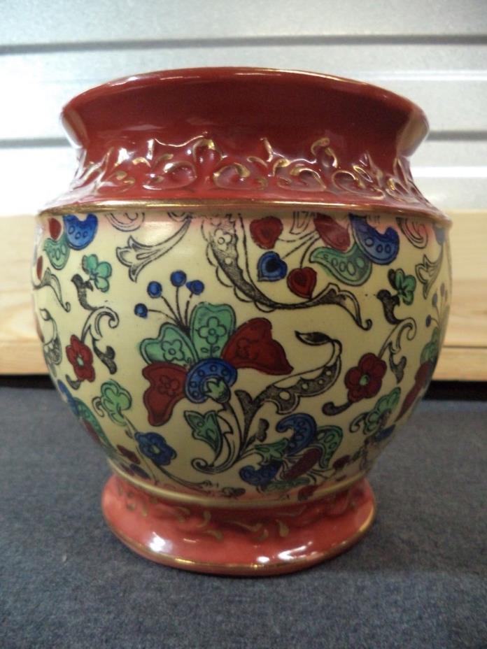 Colorful Faience / Earthenware Haynes Balt Ware Vase #14 - RARE  6