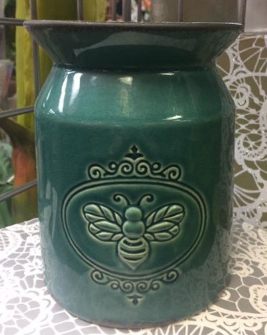 Cute Green Ceramic Vase / Kitchen Utensil Holder (NEW)