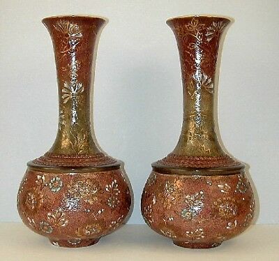 Ca. 1900 Pair of Large and Impressive Doulton Slaters Patent Balluster Vases