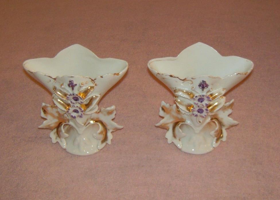 Pair of Antique Victorian Floral Design Porcelain 6