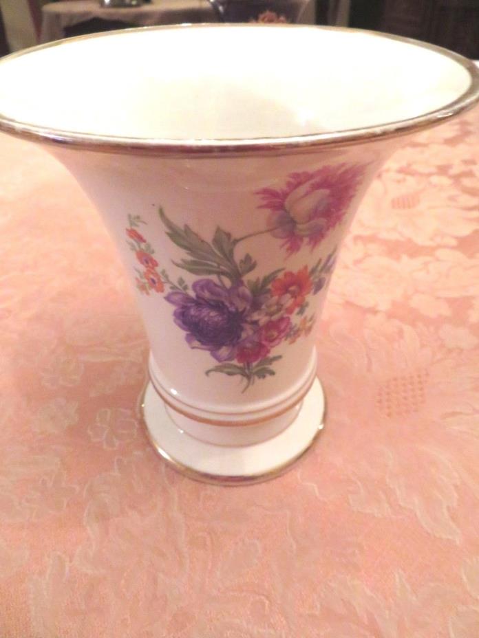 Antique White Porcelain Royal Crown Flower Vase.