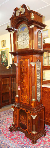 Massive Inlaid RJ Horner Grandfather Tall Case Clock 9 Tube 4 Tunes RESTORED