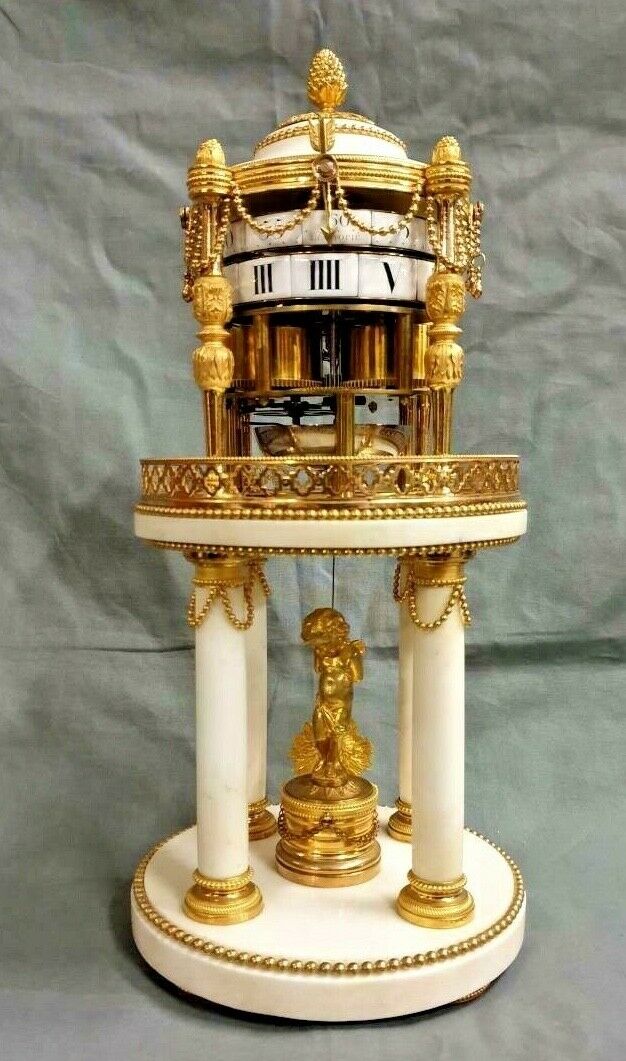 Very Rare Pendulum Rotation Clock Le Chopie Louis XVI 18th Century