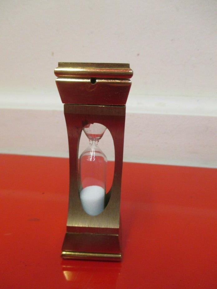 Brass glass  Antique Sand clock w/swiss watch