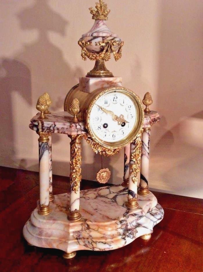 Pendulum  Louis XVI Style 19th Century Clock Bronze Marble