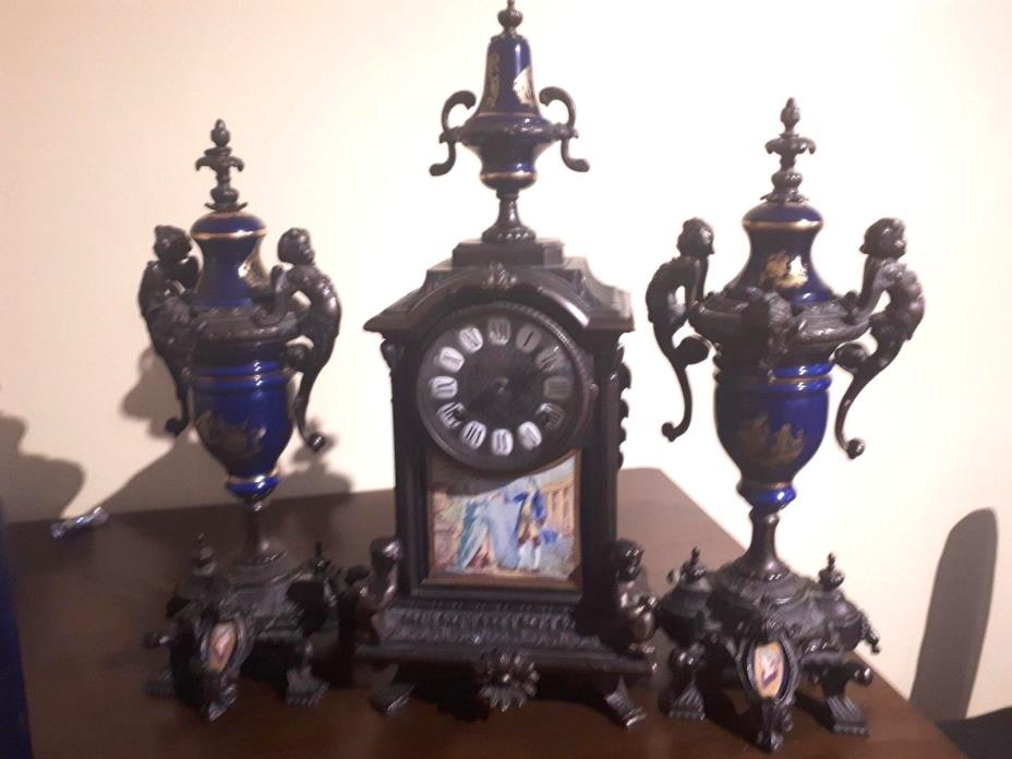 Imperial Mantle Clock with Side Urns